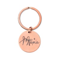 Image 3 of Mama Stainless Steel Round Keychain (Engraving)
