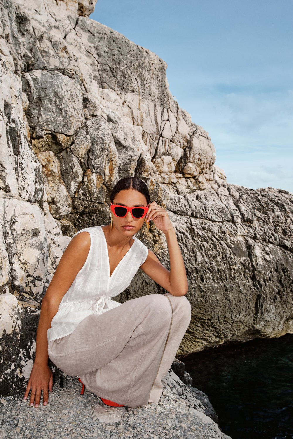 Image of 1- Blusa Meryl Dobby cloud white