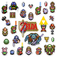 Image 1 of The Legend of Zelda: A Link to the Past Sticker/Magnet Sets (29 Pieces) 