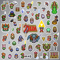 Image 2 of The Legend of Zelda: A Link to the Past Sticker/Magnet Sets (55 Pieces)