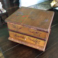 Image 3 of Praying hand folk art tramp art box 1984