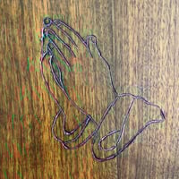 Image 1 of Praying hand folk art tramp art box 1984