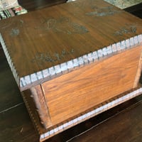 Image 6 of Praying hand folk art tramp art box 1984