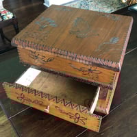 Image 5 of Praying hand folk art tramp art box 1984