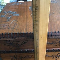 Image 9 of Praying hand folk art tramp art box 1984