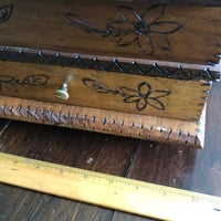 Image 10 of Praying hand folk art tramp art box 1984