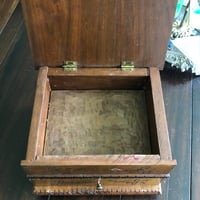 Image 12 of Praying hand folk art tramp art box 1984