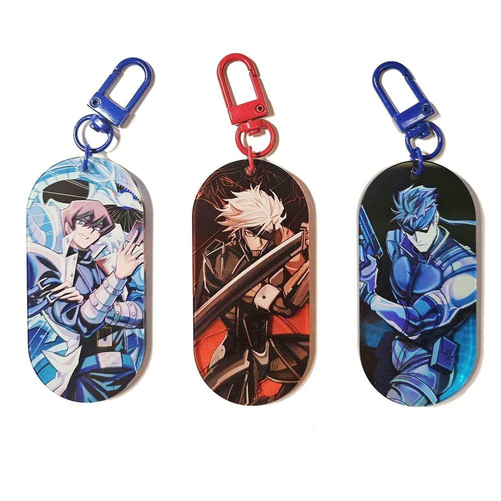 Dog Tag Style Keychains (Kaiba, Raiden, Solid Snake)