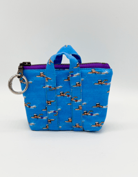 Image 1 of Keep Swimming Tiny Tote Hanging Charm Zippy Pouch - Made To Order