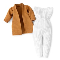 HarperIman 2pc Accessory Option - White jumper + Coat