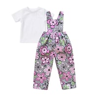 HarperIman - 2pc Pink Floral Jumper with white Tshirt