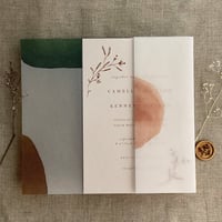 Image 2 of Audrey minimalist printed vellum wrap for 5x7 cards PACK of 10