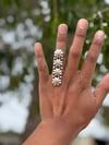 Silver concho row ring 