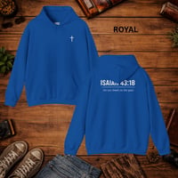 Image 3 of Isaiah 43:18 Cross Hoodie — Inspirational Faith-Based Pullover