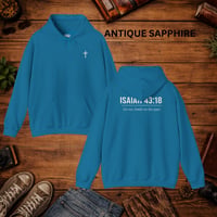 Image 4 of Isaiah 43:18 Cross Hoodie — Inspirational Faith-Based Pullover