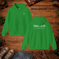 Image 6 of Isaiah 43:18 Cross Hoodie — Inspirational Faith-Based Pullover