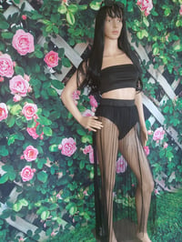 Image 2 of Women's three piece black long swimsuit skirt, size S, M, L, XL and XXL