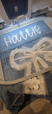 Image 2 of Girls embrodery personalised denim jacket 