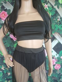 Image 4 of Women's three piece black long swimsuit skirt, size S, M, L, XL and XXL
