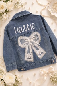 Image 1 of Girls embrodery personalised denim jacket 