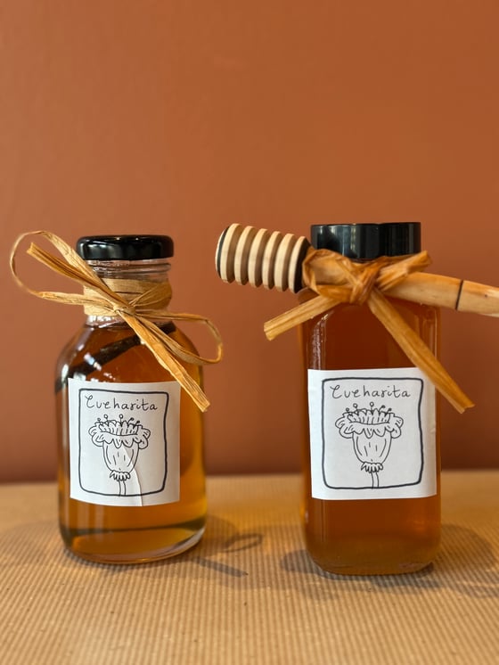 Image of Agave Syrup with vainilla bean($10) & Local Honey ($12)