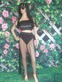 Image 1 of Black long see through swimsuit skirt for women, size XL  one left