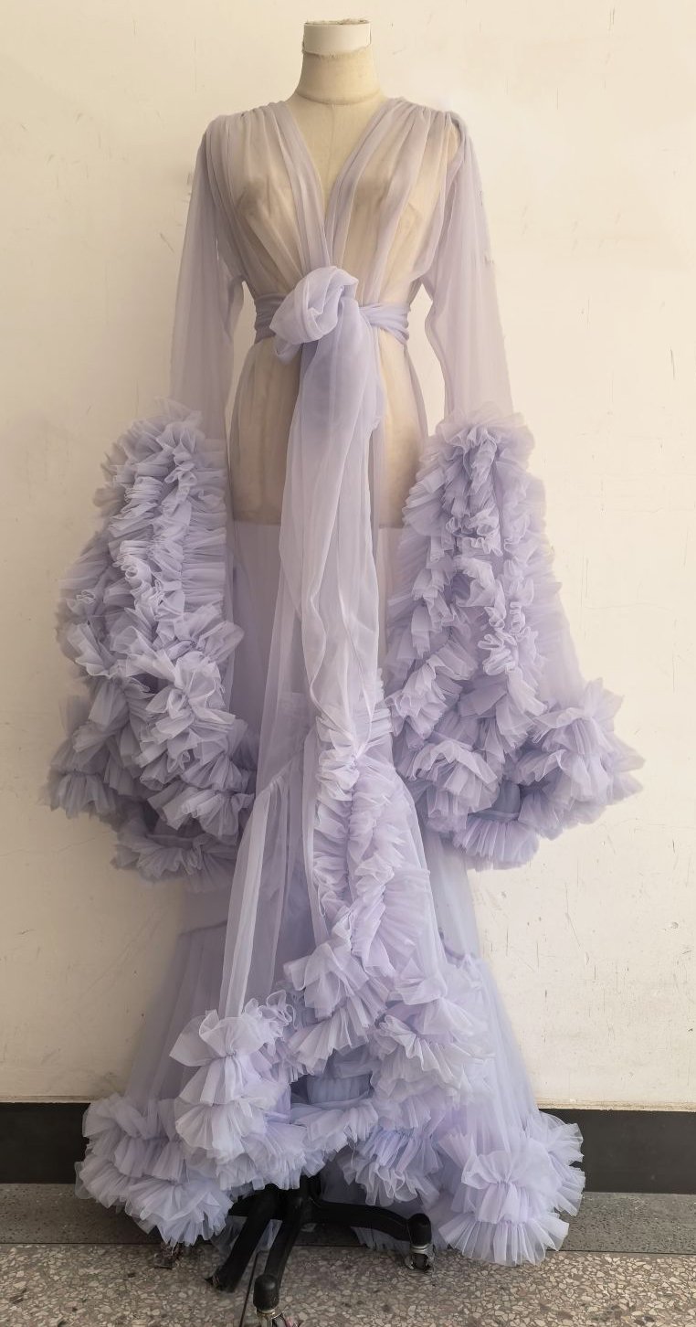 Dusty Pale Lavender Vegan "Cassandra" Dressing Gown