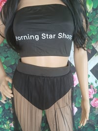 Image 2 of Black long see through swimsuit skirt for women, size XL  one left