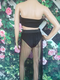 Image 3 of Black long see through swimsuit skirt for women, size XL  one left