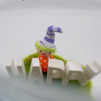 Image 3 of Vintage Work of Whimsy Happy gnome terrarium