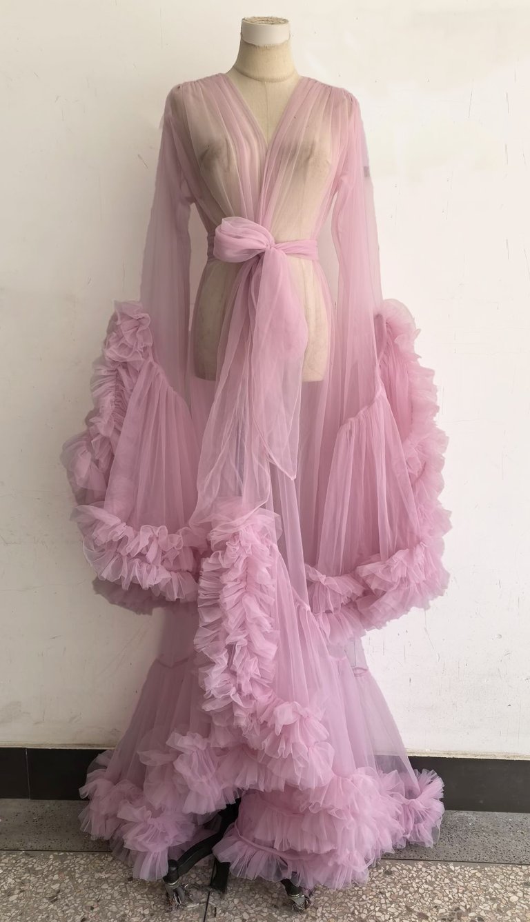 Dusty Pale Pink Vegan "Cassandra" Dressing Gown