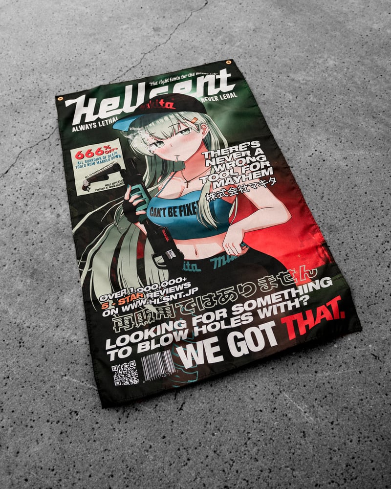 Image of Makita Blows Holes Flag