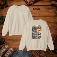 Image 7 of Psalm 93:4 Crewneck Sweatshirt — "Stronger Than the Storm" Christian Faith Pullover