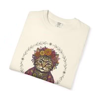 Image 3 of Floral Folk Cat T-Shirt — Boho Cat Portrait Tee
