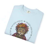 Image 6 of Floral Folk Cat T-Shirt — Boho Cat Portrait Tee