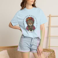 Image 7 of Floral Folk Cat T-Shirt — Boho Cat Portrait Tee
