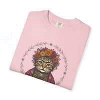 Image 9 of Floral Folk Cat T-Shirt — Boho Cat Portrait Tee
