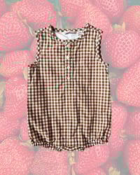 Image 1 of Janie and Jack Gingham Bubble Romper-3-6m