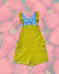 Image 1 of Mini Boden Yellow Corduroy Short Overalls-3-4Y