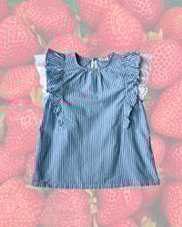 Image 1 of Crewcuts Striped Seersucker Blouse-L (10-11)