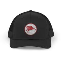 Image 1 of  Vintage Mobil Oil Pegasus Embroidered Trucker Hat Mesh Snapback Adjustable Cap