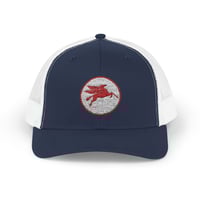 Image 3 of  Vintage Mobil Oil Pegasus Embroidered Trucker Hat Mesh Snapback Adjustable Cap