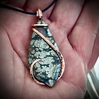 Image 1 of Copper Wave Wrap on Marcasite Pendant (#35)