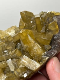 Image 12 of Golden Barite On Purple Fluorite Specimen | Jiangxi China #2765