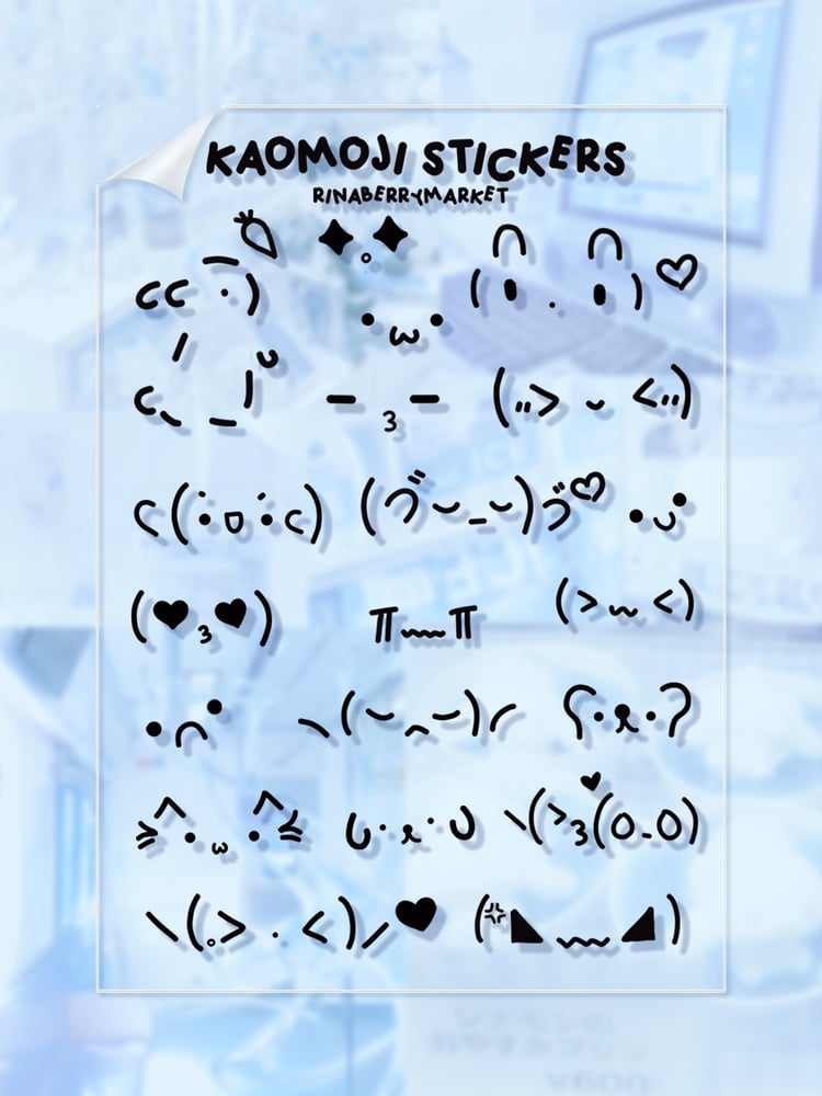 Image of kaomoji transparent stickers