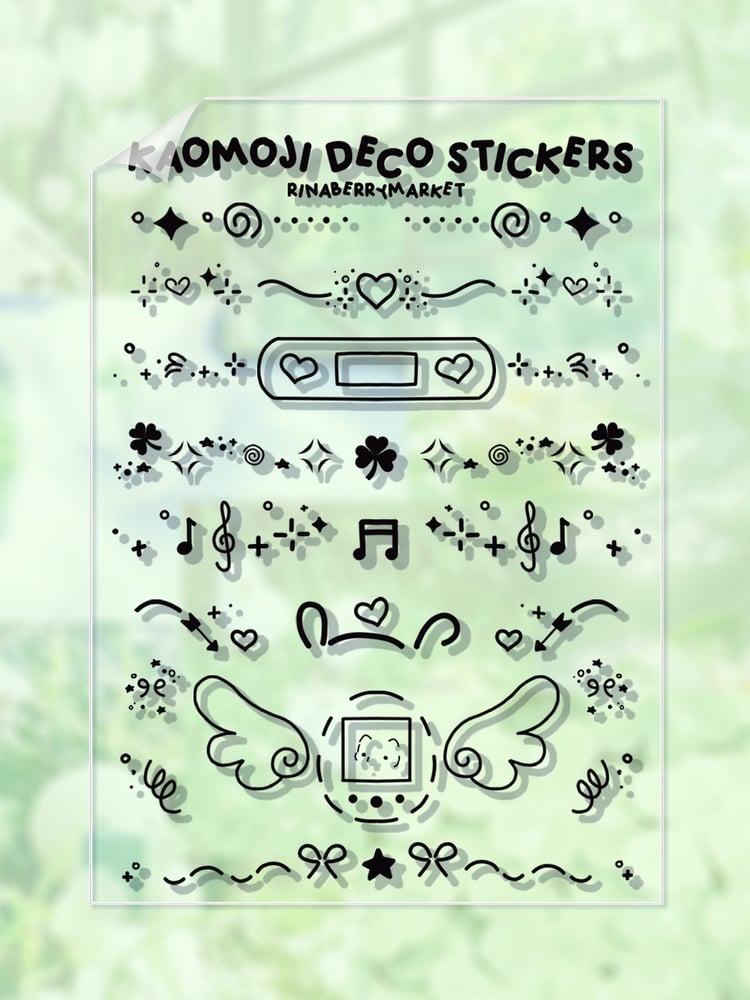 Image of kaomoji deco transparent stickers