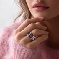 Image 1 of Woven Band Purple Grey Spinel Ring