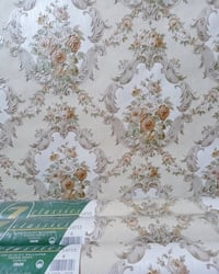 Authentic vintage wallpaper: 1980s Vintage Zen Wallpaper Rolls - Retro Embossed Damask Traditional Pearlescent - (Set of 3 Rolls) – main image