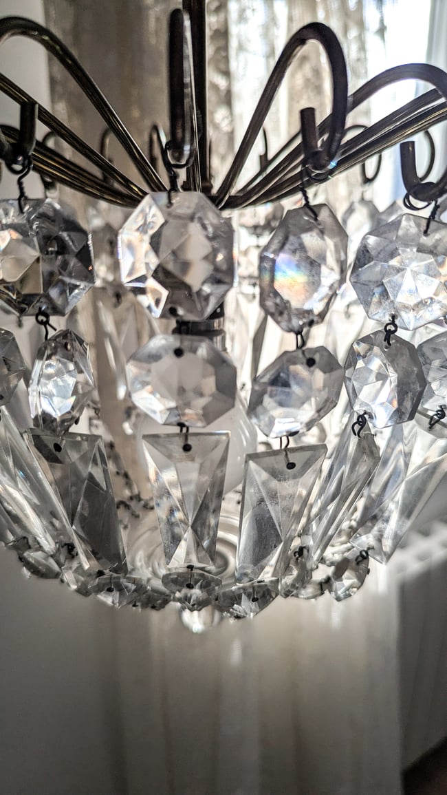 Lustre pampilles en cristal