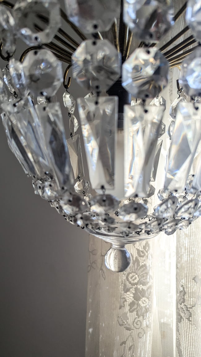 Lustre pampilles en cristal